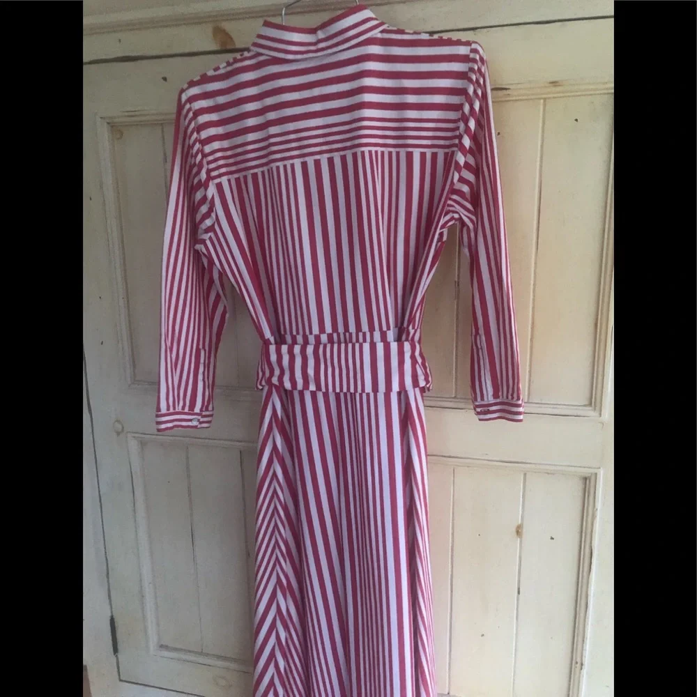 Zara Woman Red & White Striped Cotton Cala Dress.  EUC. - Picture 5 of 12